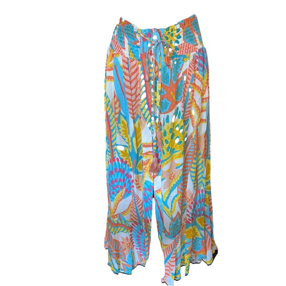 NWT Christian Siriano~LARGE~Skirt Womens Multicolor Boho Floral Design